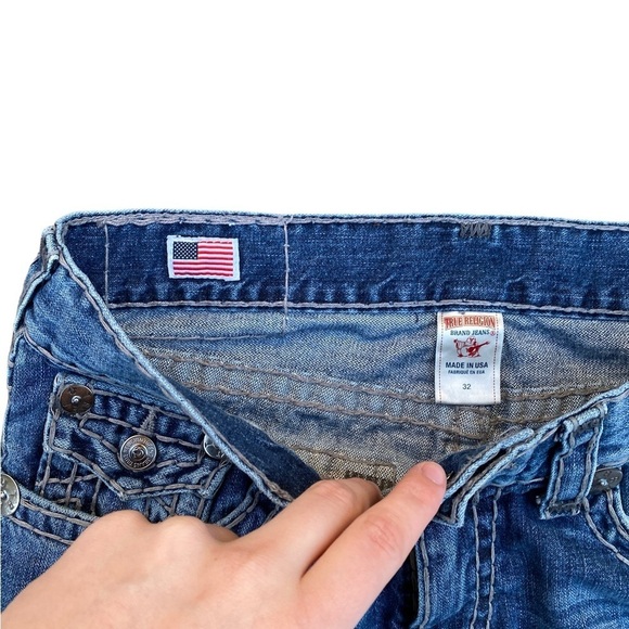 Vintage True Religion Super T Jeans Size 32 Blue - Picture 6 of 7